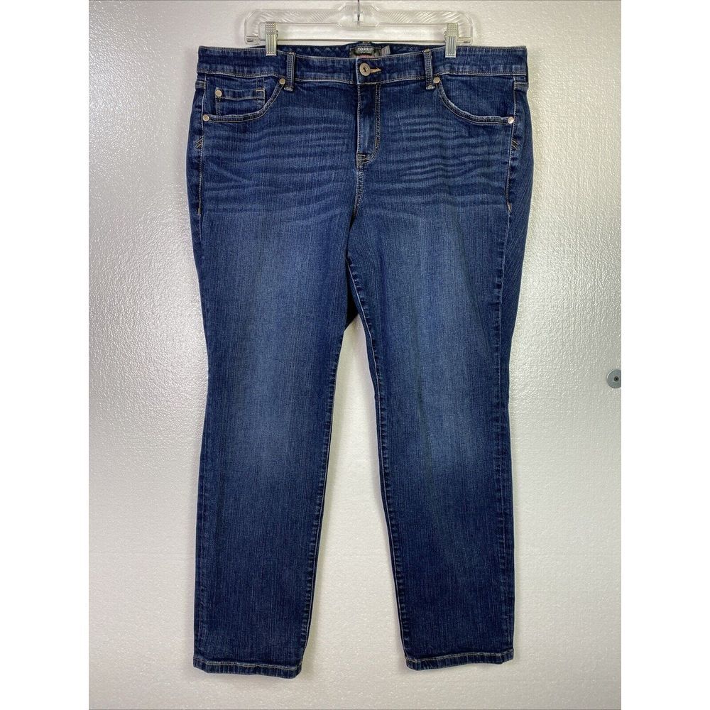 Torrid Jeans 20R Womens Blue Denim Vintage‎ Stretch Boy Friend Straight Mod Mom